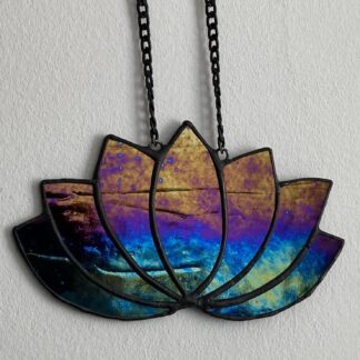 Suncatcher Black lotus in stained glass